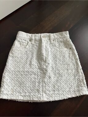Hudson Jeans White Textured High-Rise Mini Skirt